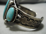 Very Important Vintage Native American Hopi Guild Turquoise Sterling Silver Bracelet Old-Nativo Arts