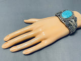 Desired Spiderweb Turquoise Vintage Native American Navajo Sterling Silver Bracelet-Nativo Arts