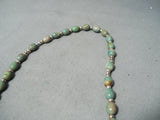 Rare Native American Navajo Green Turquoise Sterling Silver Rosary Necklace-Nativo Arts
