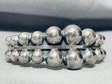 The Most Unique Vintage Navajo Handmade Bulbous Sterling Silver Bracelet Cuff-Nativo Arts