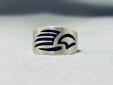 Marvelous Vintage Native American Hopi Sterling Silver Overlay Print Ring-Nativo Arts