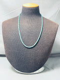 Native American Very Old Vintage Santo Domingo Kingman Turquoise Sterling Silver Necklace-Nativo Arts