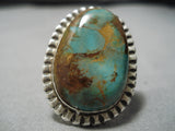 Native American Important Vintage Santo Domingo Tony Aguilar Sr Turquoise Sterling Silver Ring-Nativo Arts
