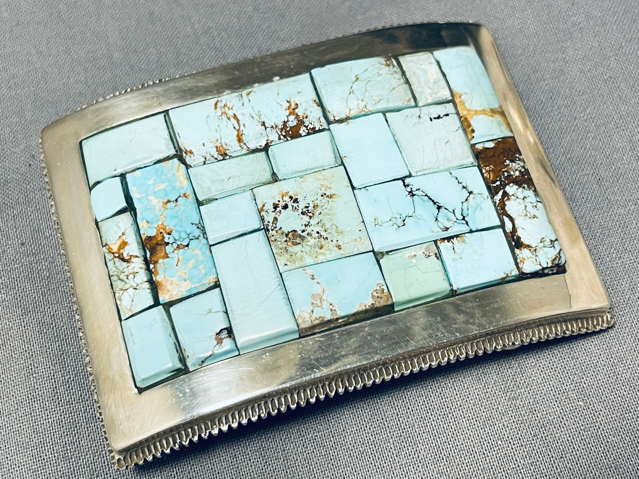 Vtg Tommy Jackson Navajo Sterling Silver Lapis Belt Buckle Heavy 84gr Native s-l1200.jpg main image 2