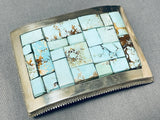 Important Tom Jackson Vintage Native American Navajo Turquoise Sterling Silver Buckle-Nativo Arts