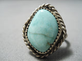 Wonderful Vintage Native American Navajo Turquoise Sterling Silver Ring Old-Nativo Arts