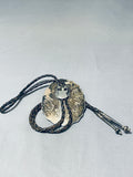 Sensational Vintage Native American Navajo Kingman Turquoise Sterling Silver Bolo-Nativo Arts