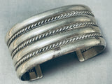 Giant Vintage Native American Navajo 7 Rail Sterling Silver Bracelet-Nativo Arts