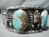 Phenomenal San Felipe 8 Turquoise Sterling Silver Scorpions Bracelet-Nativo Arts