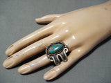 Rare Vintage Navajo Native American Royston Turquoise Sterling Silver Ring Old-Nativo Arts