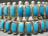 Stunning Vintage Native American Navajo Old Kingman Turquoise Sterling Silver Bracelet-Nativo Arts