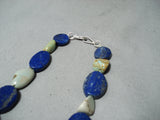Tremendous Native American Navajo Royston Turquoise Lapis Sterling Silver Necklace-Nativo Arts