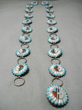 One Of The Most Detailed Vintage Zuni Native American Turquoise Concho Belt Old-Nativo Arts
