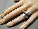 Native American Statement Vintage Ben Nighthorse Campbell Turquoise Sterling Silver Ring-Nativo Arts