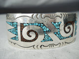 Elaborate Navajo Turquoise Sterling Silver Bracelet Native American-Nativo Arts