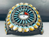 One Of The Best Ever Vintage Native American Zuni Inlay Turquoise Sterling Silver Bracelet-Nativo Arts