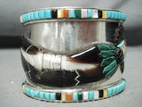 One Of The Best Vintage Native American Navajo Kachina Turquoise Sterling Silver Bracelet-Nativo Arts