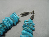 Chunky Heavy Vintage Native American Navajo Turquoise Nugget Sterling Silver Necklace Old-Nativo Arts