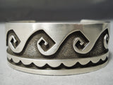 Magnificent Vintage Hopi Sterling Silver Bracelet Native American Old-Nativo Arts