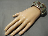 Superior Vintage Native American Navajo Royston Turquoise Sterling Silver Bracelet Old-Nativo Arts