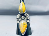 Towering Native American Astounding Honeybee Jasper Sterling Silver Ring-Nativo Arts