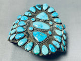 One Of The Most Unique Ever Vintage Native American Navajo Turquoise Sterling Silver Bracelet-Nativo Arts