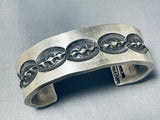 The Deepest Stamp Vintage Native American Navajo Heavy Sterling Silver Bracelet-Nativo Arts