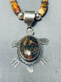 Very Rare Turtle Vintage Native American Navajo Sterling Silver Necklace-Nativo Arts