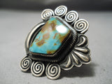 Incredible Vintage Native American Navajo Royston Turquoise Sterling Silver Master Ring-Nativo Arts