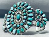 Museum Quality Early Vintage Native American Navajo Turquoise Sterling Silver Cluster Bracelet-Nativo Arts