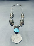 Hand Tooled Vintage Native American Navajo Sterling Silver Coin Necklace-Nativo Arts
