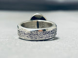 Fabulous Vintage Native American Navajo Blue Diamond Turquoise Sterling Silver Ring-Nativo Arts