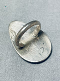 Gorgeous Vintage Native American Navajo Mother Of Pearl Sterling Silver Ring-Nativo Arts