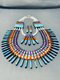 The Most Intricate Native American Inlay Double Sided Sterling Silver Necklace-Nativo Arts
