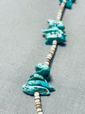Native American Exceptional Vintage Santo Domingo Old Kingman Turquoise Sterling Silver Necklace-Nativo Arts