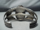 Marvelous Vintage Native American Navajo Kingman Turquoise Sterling Silver Bracelet Old-Nativo Arts