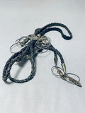 Six Inch Very Rare Vintage Native American Zuni Turquoise Sterling Silver Hoop Dancer Bolo Tie-Nativo Arts