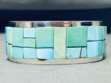 Authentic Tommy Jackson Native American Navajo Turquoise Sterling Silver Inlay Bracelet-Nativo Arts
