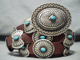 Important Cal Martinez Vintage Native American Navajo Turquoise Sterling Silver Concho Belt-Nativo Arts