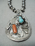 Very Important Vintage Native American Navajo Raymond Yazzie Turquoise Sterling Silver Necklace-Nativo Arts