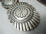 Superior Heavy Vintage Taos Sterling Silver Concho Belt Native American Old-Nativo Arts