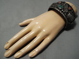 Important Al Chee Vintage Native American Navajo Eagle Turquoise Sterling Silver Bracelet-Nativo Arts