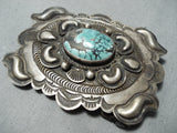 Al Sanchez Vintage Native American Navajo Spiderweb Turquoise Sterling Silver Buckle Old-Nativo Arts
