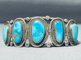 Impressive Vintage Native American Navajo Turquoise Sterling Silver Bracelet-Nativo Arts
