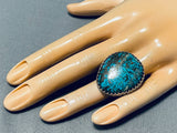 Exquisite Vintage Native American Navajo Spiderweb Turquoise Sterling Silver Ring-Nativo Arts