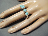 Advanced Workmanship Vintage Native American Navajo Careico Lake Turquoise Sterling Silver Ring-Nativo Arts