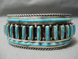 One Of Best Vintage Native American Navajo Jimmy King Turquoise Sterling Silver Bracelet Old-Nativo Arts