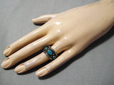 Incredible Vintage Native American Navajo Cerrillos Turquoise Sterling Silver Ring-Nativo Arts