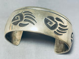 Astonishing Native American Navajo Sterling Silver Bracelet Signed-Nativo Arts