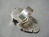 Amazing Vintage Native American Navajo Old Kingman Sterling Silver Kachina Ring-Nativo Arts